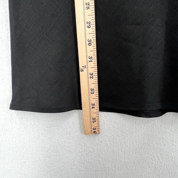 ENZA COSTA Linen Bias Slip Dress Womens Small Black Mini Spaghetti Strap Travel - Picture 15 of 15